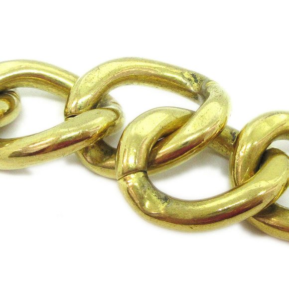 CHANEL CC Logos Turnlock Motif Charm Gold Chain Bracelet 95A Authentic 70292 - Picture 3 of 5